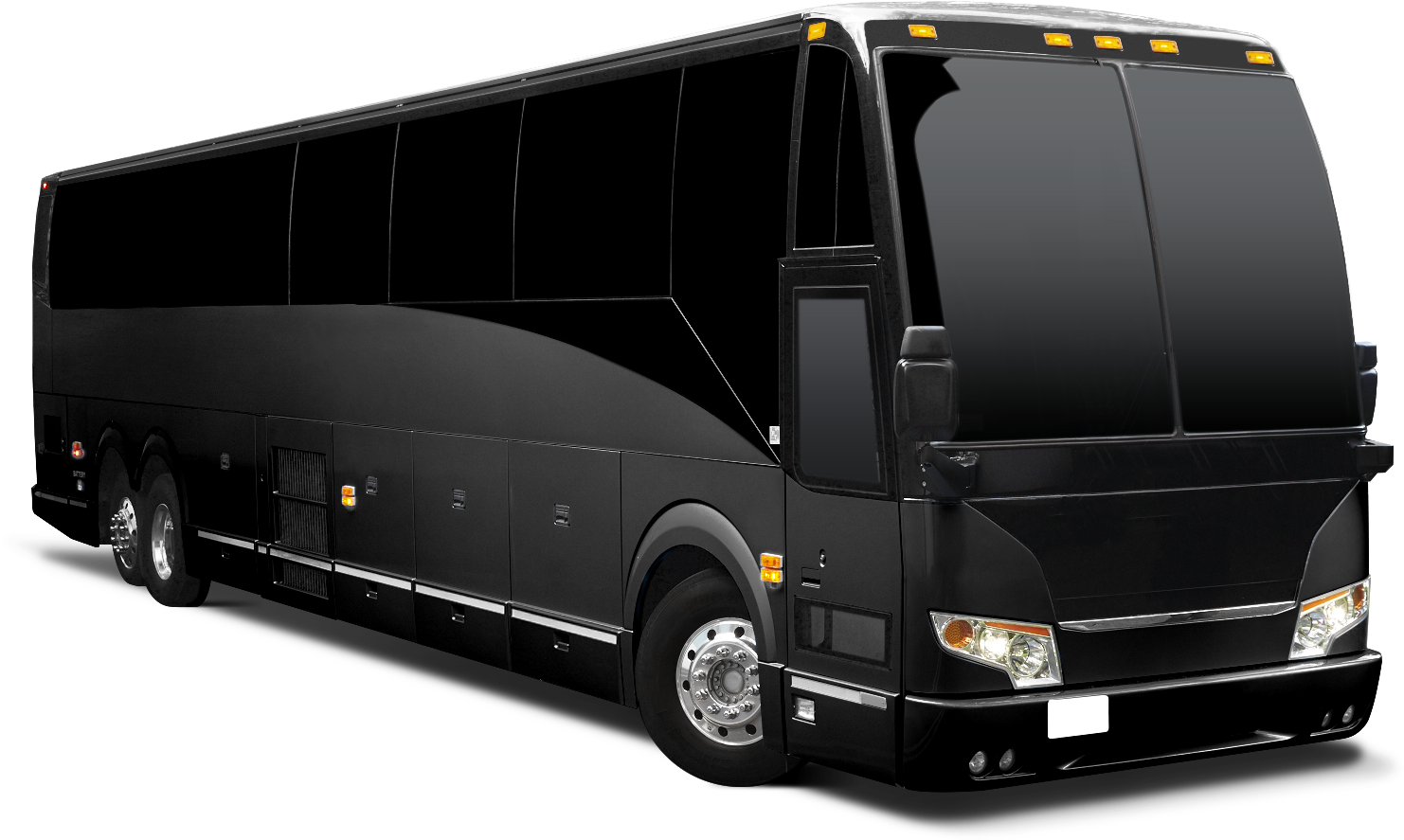A black coach bus