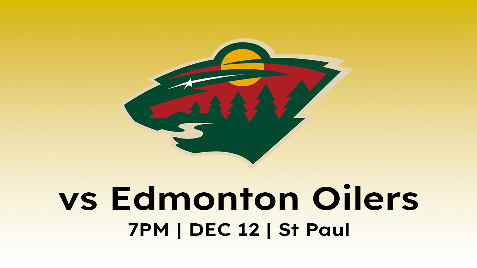 Edmonton Oilers at Minnesota Wild 7pm on December 12, 2024 at Xcel Energy Center in Saint Paul MN