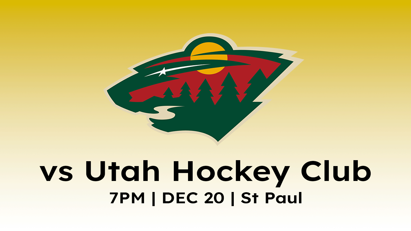 Utah Hockey Club at Minnesota Wild 7pm December 20, 2024 at Xcel Energy Center in Saint Paul MN