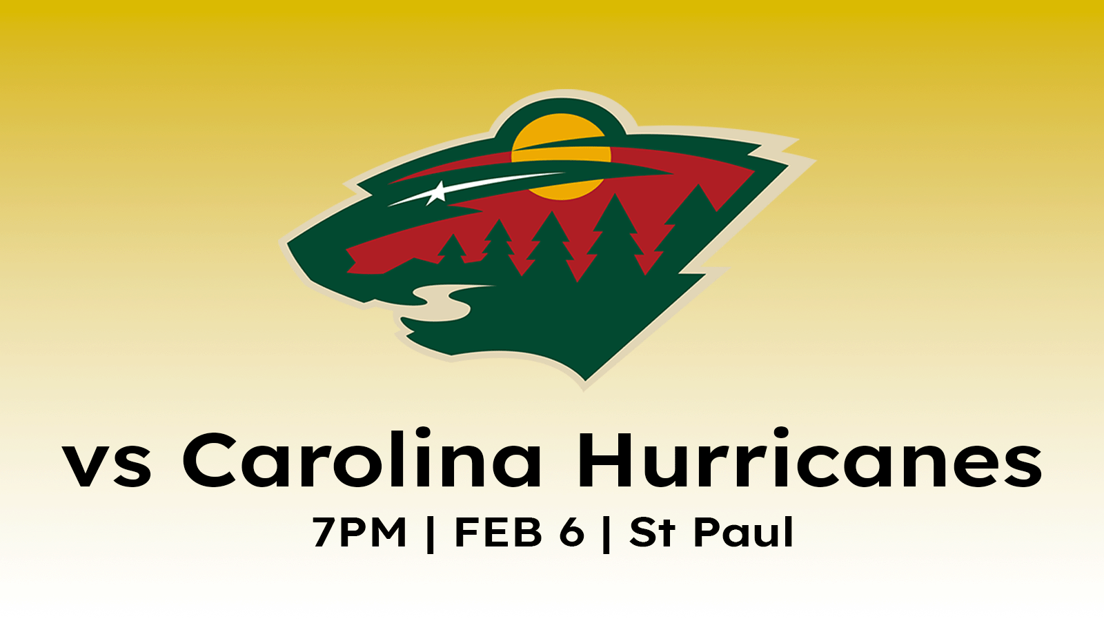 Carolina Hurricanes vs Minnesota Wild 7pm February 6, 2025 at Xcel Energy Center in Saint Paul MN