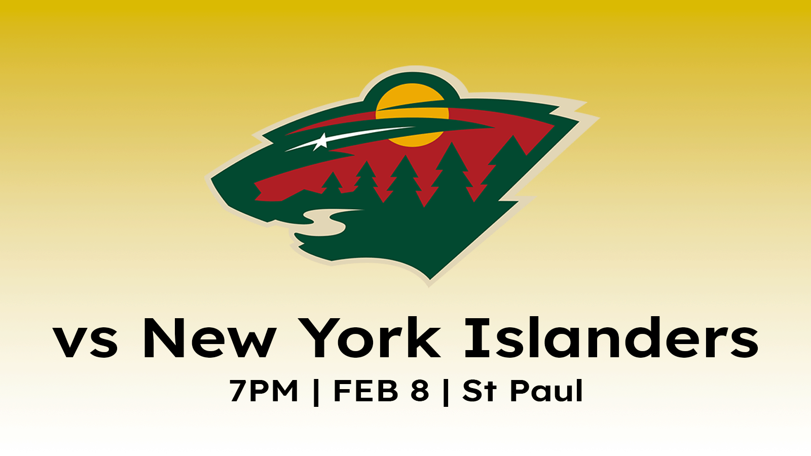 New York Islanders vs Minnesota Wild 7pm February 8, 2025 at Xcel Energy Center in Saint Paul MN