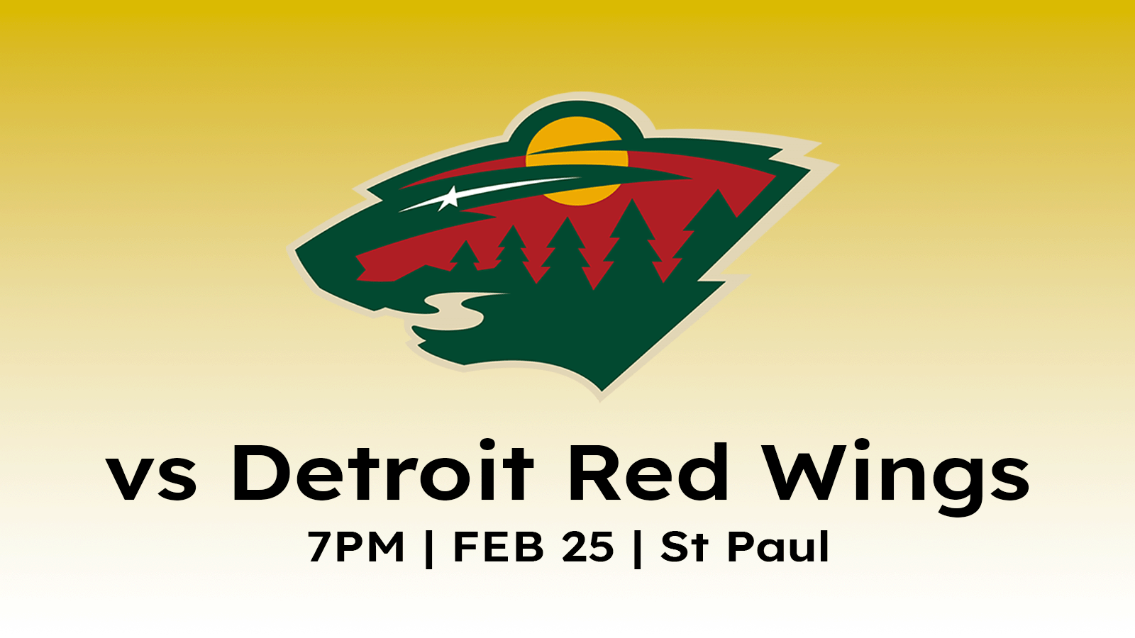 Detroit Red Wings vs Minnesota Wild 7pm February 25, 2025 at Xcel Energy Center in Saint Paul MN