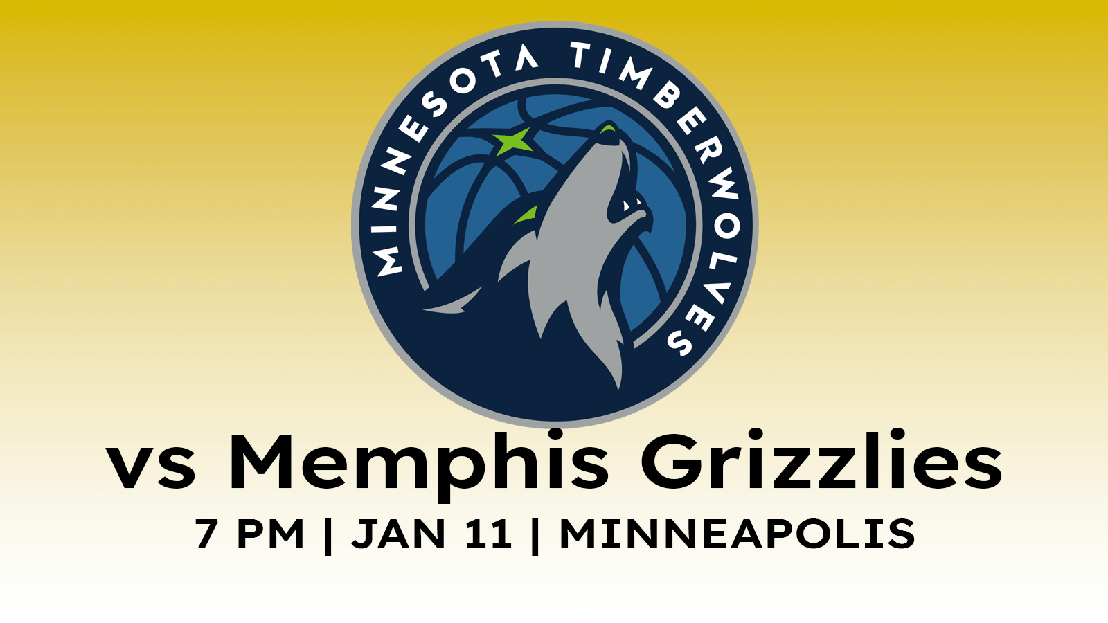 Memphis Grizzlies vs Minnesota Timberwolves at 7 pm January 11, 2024 at Target Center in Minneapolis.