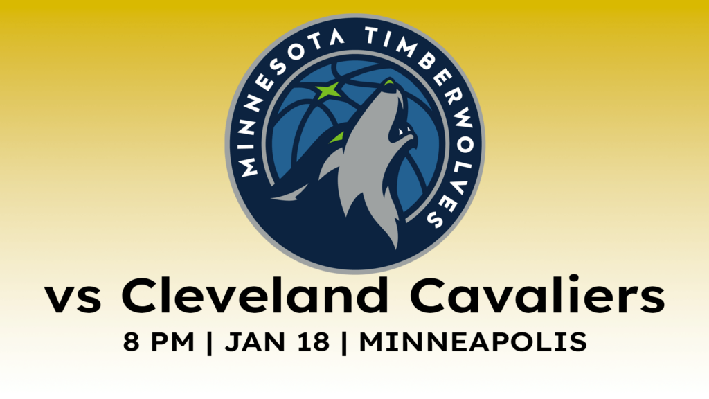 Cleveland Cavaliers vs Minnesota Timberwolves 8 pm on January 18, 2025 at Target Center in Minneapolis.