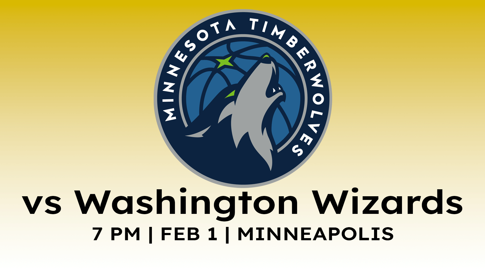 Washington Wizards vs Minnesota Timberwolves 7 pm February 1, 2025 at Target Center in Minneapolis.