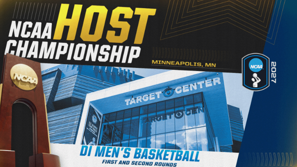 The top college men's basketball talent will duke it out in rounds one and two for the first time ever at Target Center in Minneapolis from March 19 - 21, 2027.