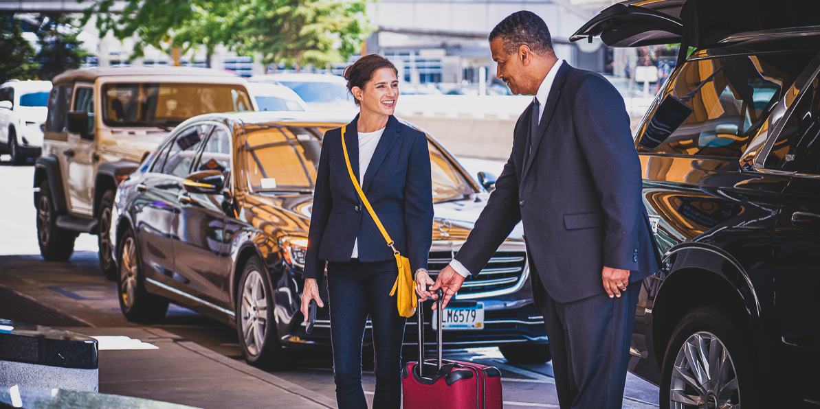 Client arriving at MSP Airport to catch a flight