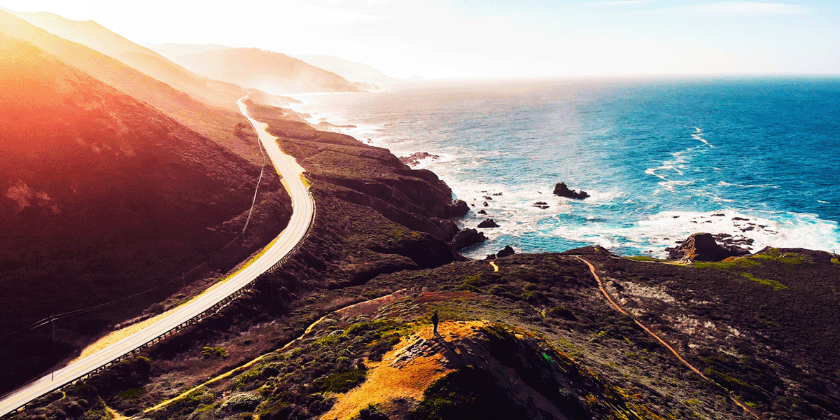 Sunrise along the California coastline