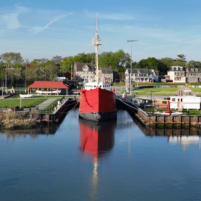 Quaint docks in small-town Delaware.