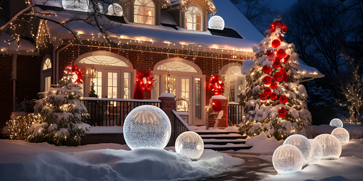 Serene Holiday Lights display adds a touch of magic to a winter night.