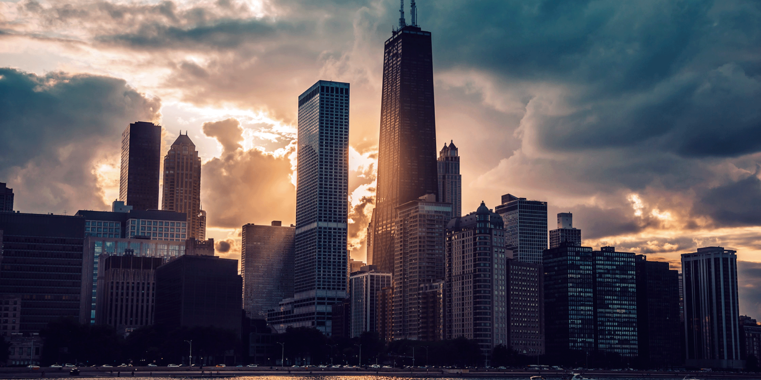 Chicago skyline along the waterfront