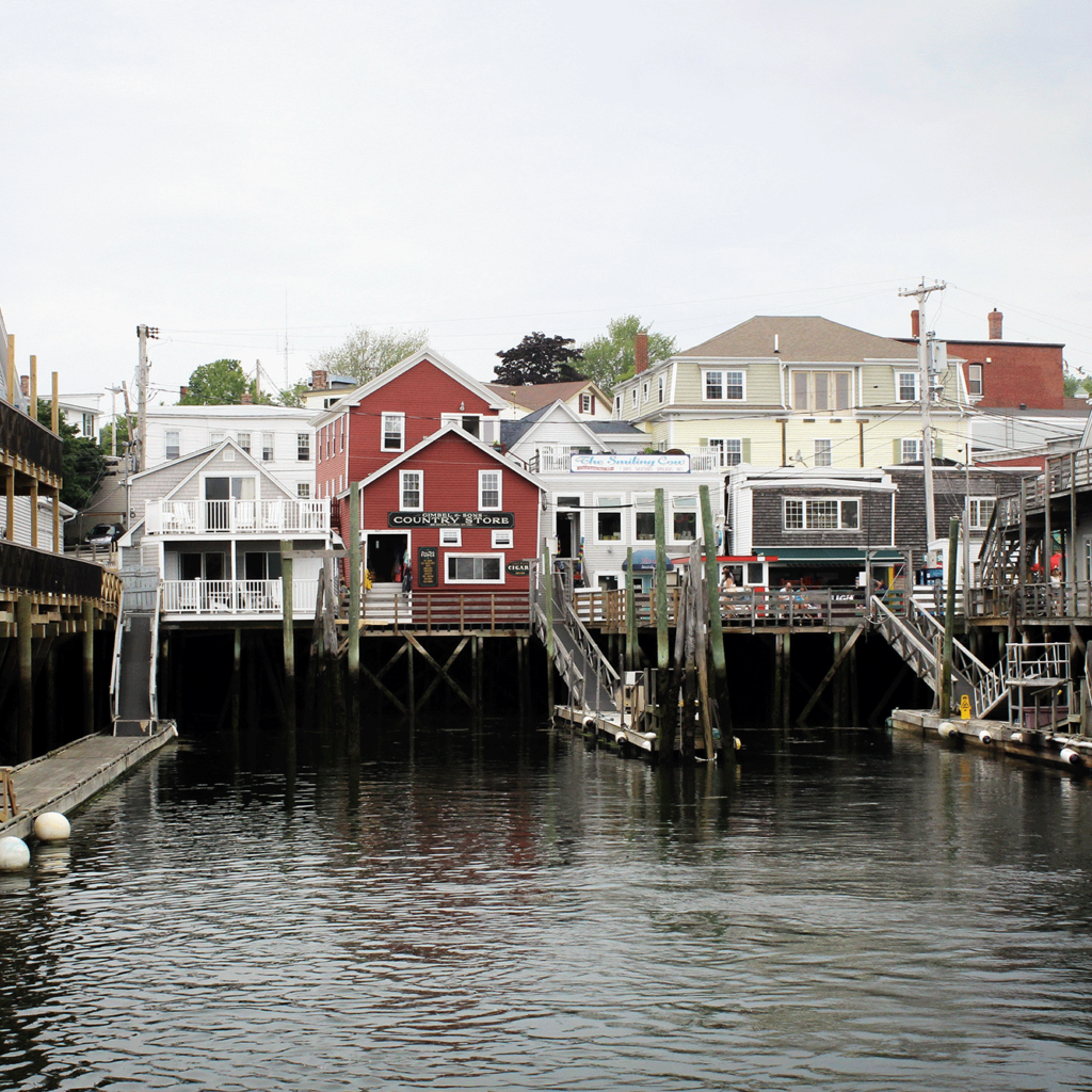 Harbor along the coast in Maine.