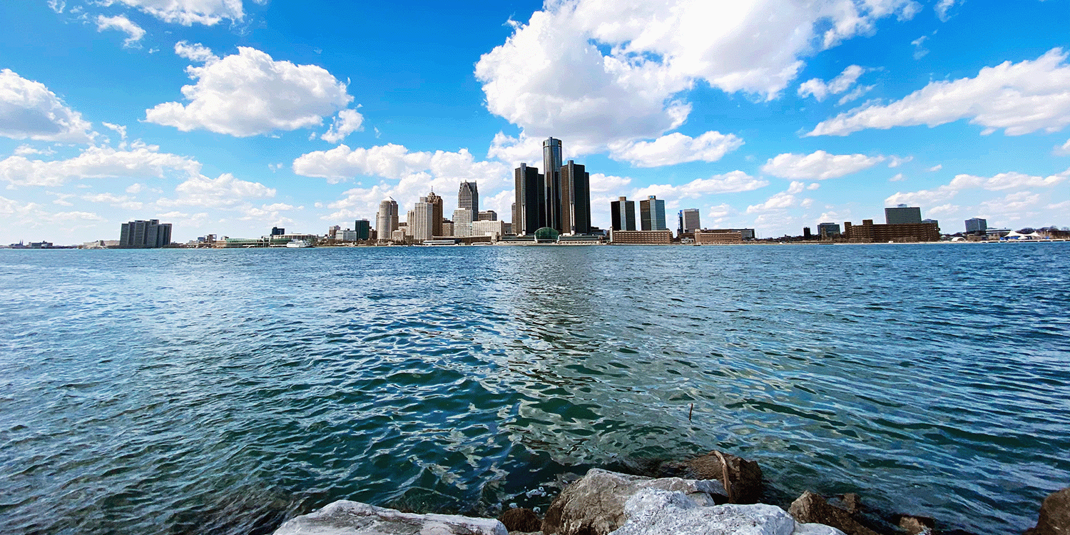Downtown Michigan across the water.