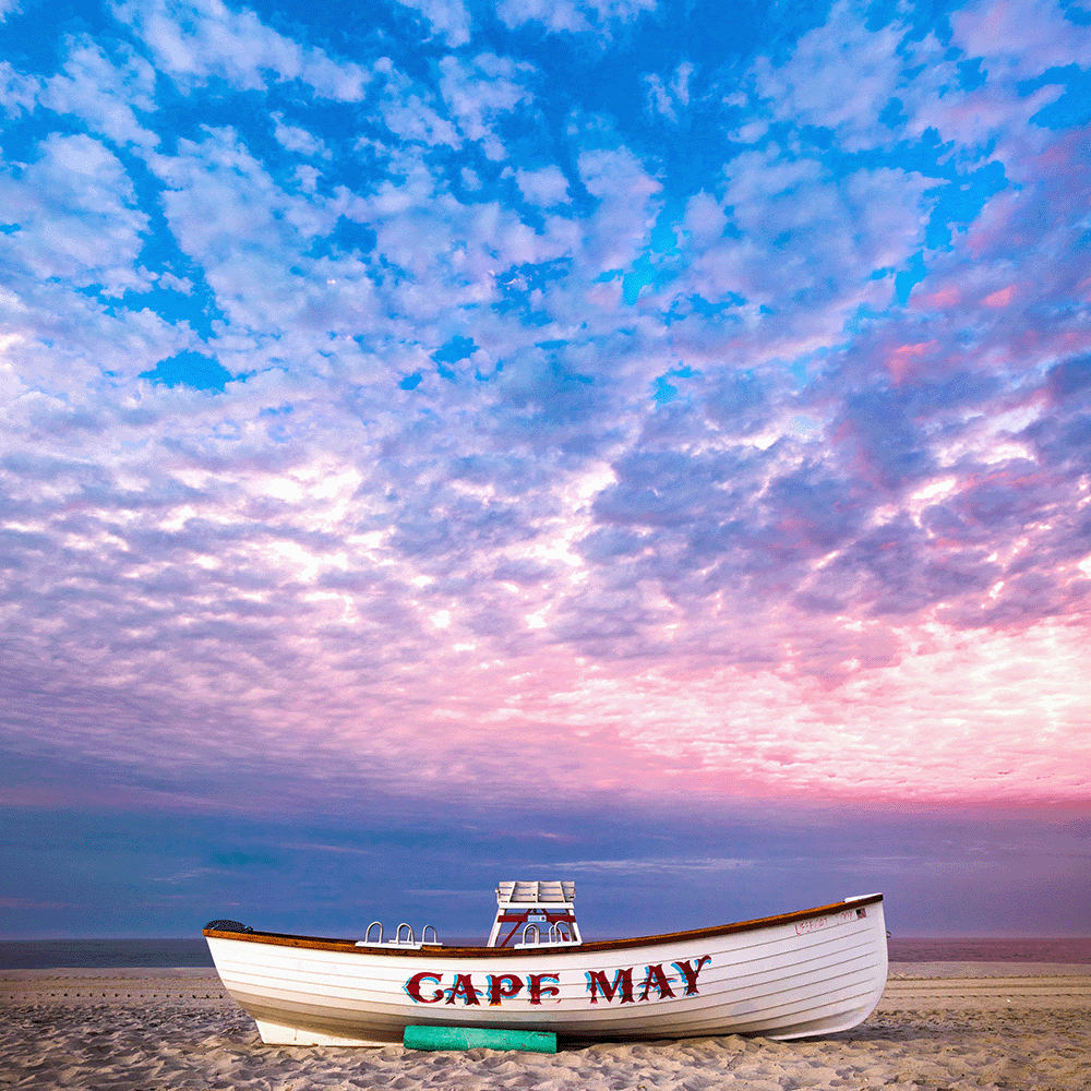 Beach at sunset in Cape May, New Jersey