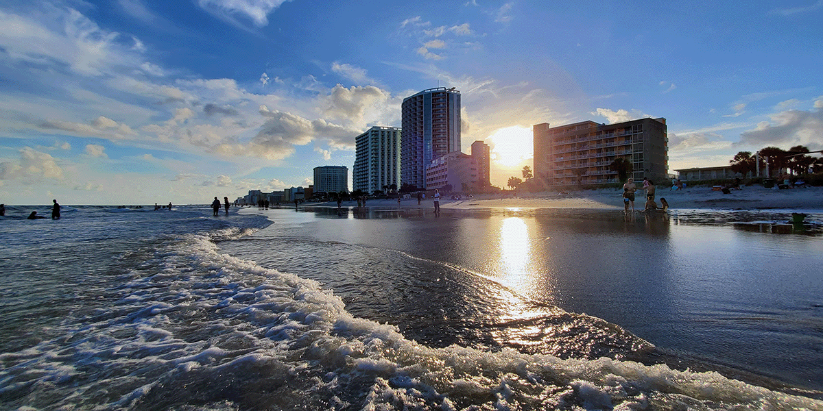 Oceanfront in South Carolina in the early morning.