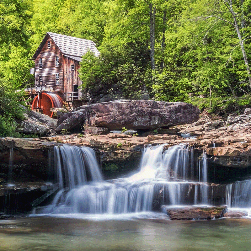 Beautiful waterfall in the forests of West Virginia.